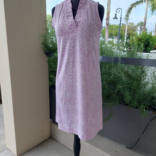 La Mer Luxe 114K-A06K Lavender Sleeveless Ruffle V Neckline Augusta Dress | Ooh Ooh Shoes women's clothing and shoe boutique located in Naples