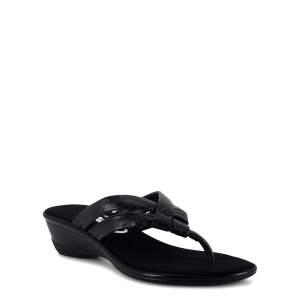 Onex Melba Black Soft Leather Thong Sandal | Ooh Ooh Shoes women's clothing and shoe boutique located in Naples