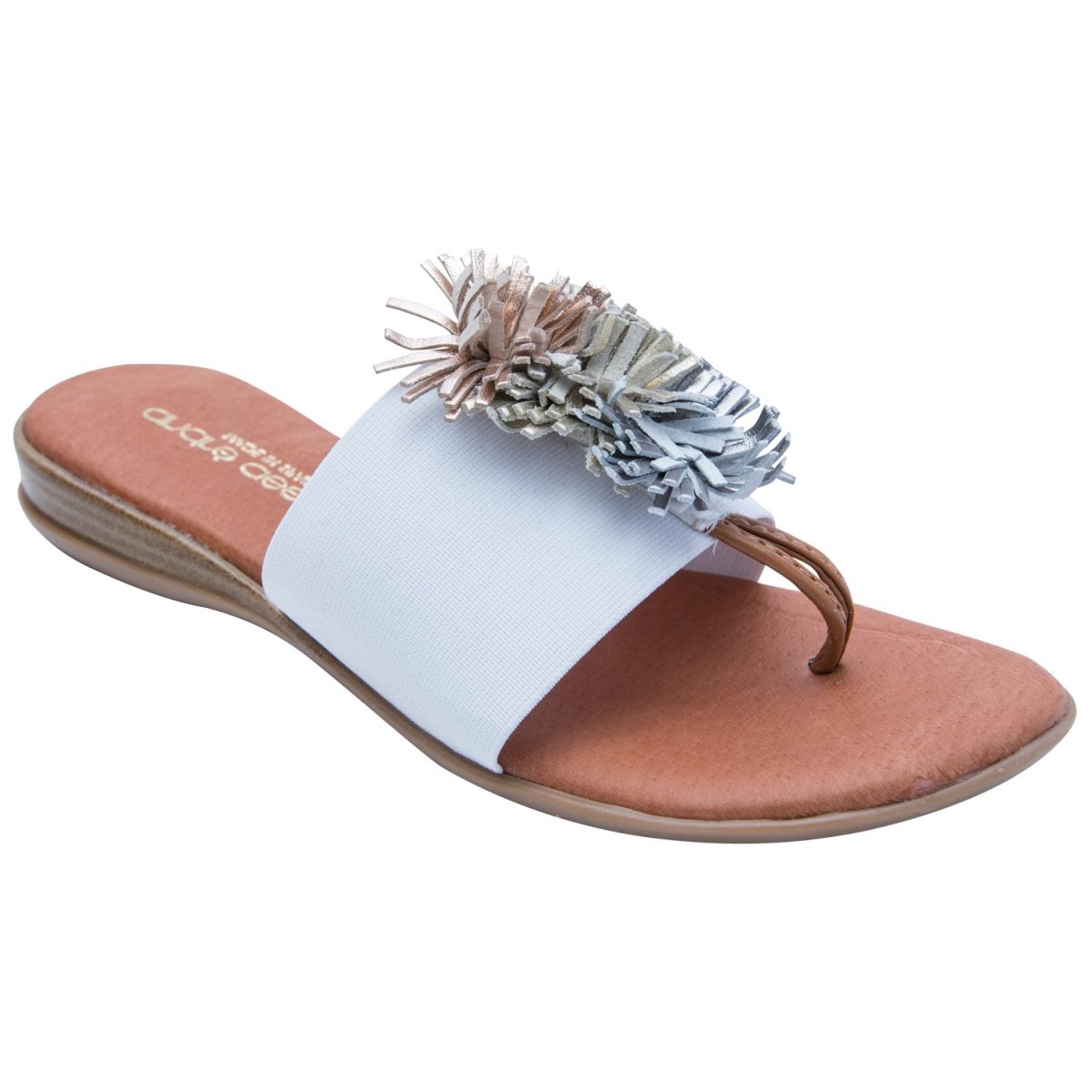 Andre Assous Novalee Woman's Sandal with Fringe Detail| Ooh! Ooh! Shoes woman's clothing and shoe boutique naples, charleston and mashpee.