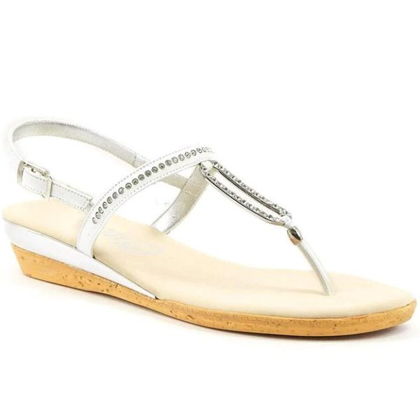 Onex Cabo White Jeweled Thong Style Flat Sandal | Ooh! Ooh! Shoes women's clothing & shoe boutique located in naples and mashpee