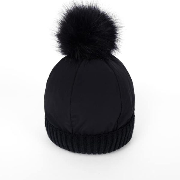 Pia Rossini Logan Black Faux Fur Pom Pom Hat | Ooh Ooh Shoes women's clothing and shoe boutique located in Naples and Mashpee