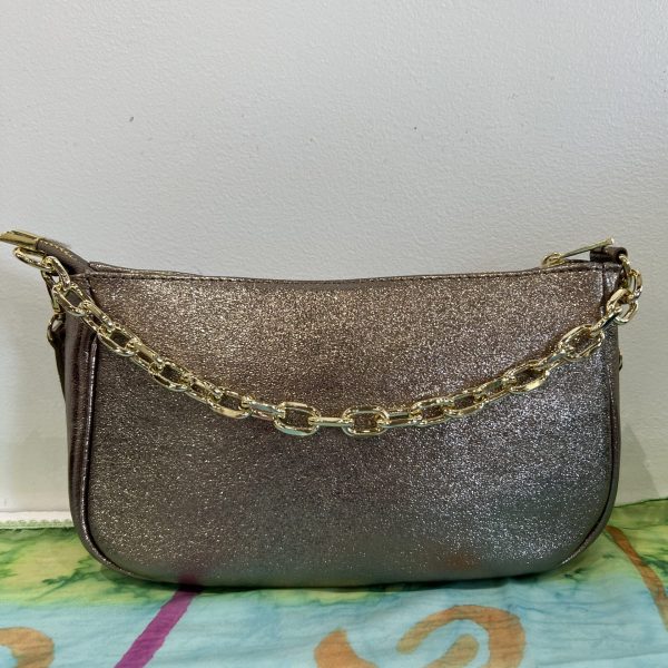 Italian Idea Kelly Pewter Leather Bag with 3 Ways To Wear | Ooh Ooh Shoes women's clothing and shoe boutique located in Naples and Mashpee
