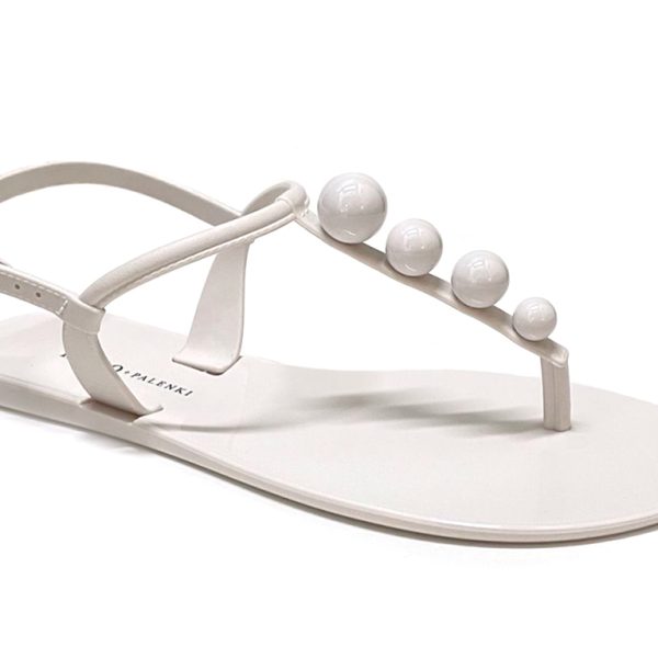 KOKO + Palenki Rhea White Jelly Thong Flat Sandal | Ooh Ooh Shoes women's clothing and shoe boutique located in Naples