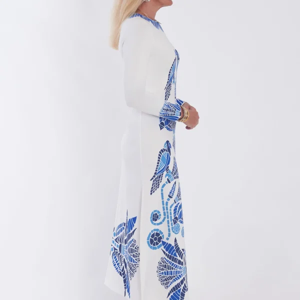 CK Bradley Long Sleeve Maxi Ashton Dress Pappagalo Bluejay Color | Ooh Ooh Shoes women's clothing and shoe boutique located in Naples Florida