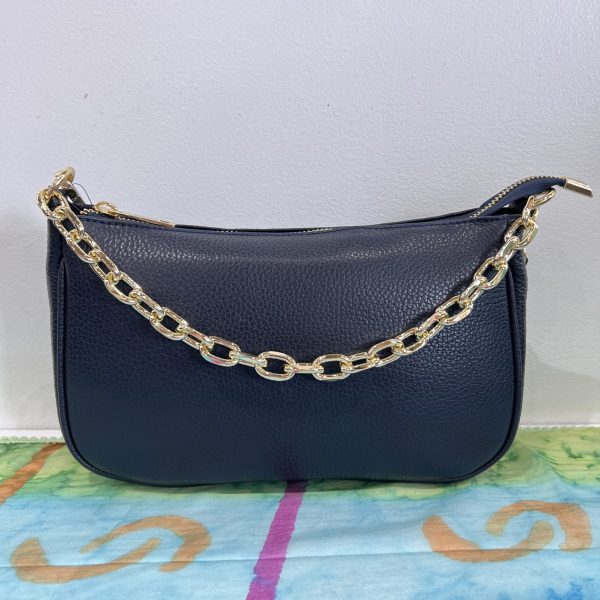 Italian Idea Kelly Navy Leather Bag with 3 Ways To Wear | Ooh Ooh Shoes women's clothing and shoe boutique located in Naples and Mashpee