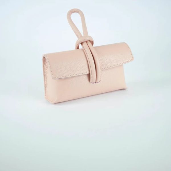 Solo Perche Esti Pale Pink Leather Clutch/Crossbody Bag | Ooh Ooh Shoes women's clothing and shoe boutique located in Naples and Mashpee