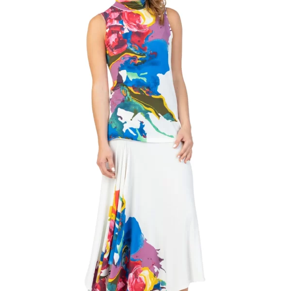 Eva Varro T12795 Kadas Mock Neck Sleeveless Top | Ooh Ooh Shoes woman's clothing and shoe boutique located in Naples Florida
