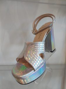 Pedro Anton 55710 V23 Silver High Block Heel Wedge | Ooh Ooh Shoes women's clothing and shoe boutique located in Naples and Mashpee
