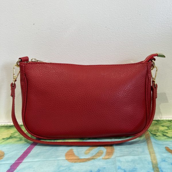 Italian Idea Kelly Red Leather Bag with 3 Ways To Wear | Ooh Ooh Shoes women's clothing and shoe boutique located in Naples and Mashpee