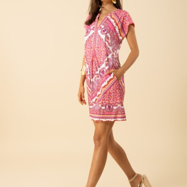 Hale Bob Miley Matte Jersey Dress 53WG650A Pink | Ooh Ooh Shoes woman's clothing and shoe boutique located in Naples fl