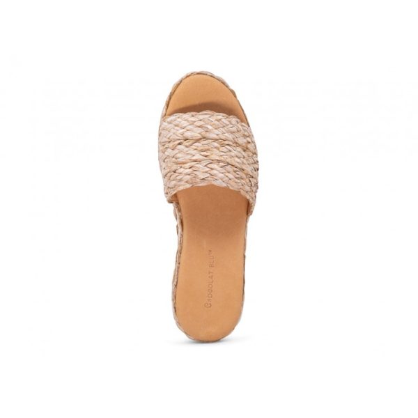 Chocolat Blu Yunis Natural Raffia Wedge Slide | Ooh Ooh Shoes women's clothing and shoe boutique located in Naples and Mashpee