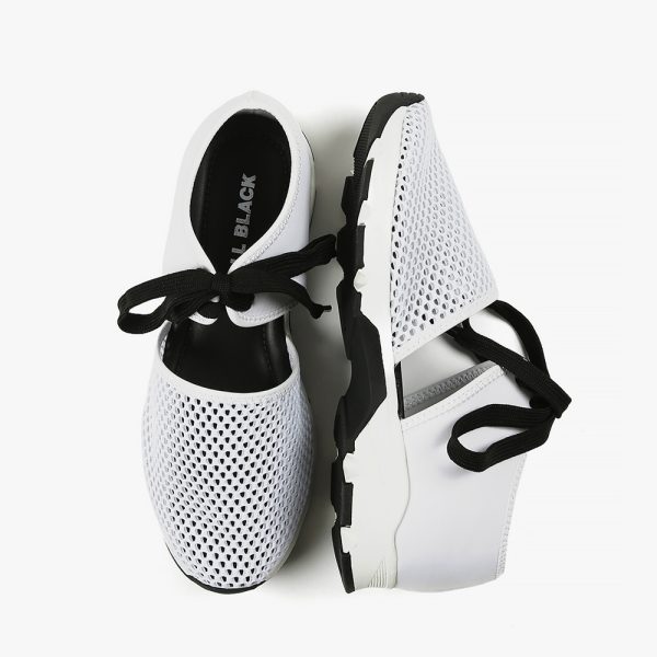 All Black 15059 White Amazing Mesh Fashion Sneaker