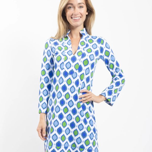 Jude Connally Kate Dress 101168 V-neck Collared with 3/4 Sleeves| Ooh Ooh Shoes woman's clothing and shoe boutique located in Naples, Charleston and Mashpee