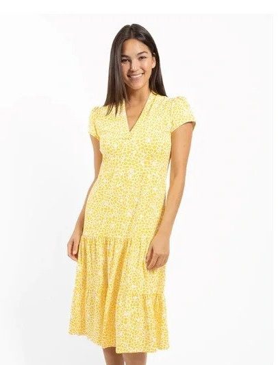 Jude Connally 101485 Mums the Word Buttercup V Neckline Jude Cloth Libby Dress | Ooh Ooh Shoes women's clothing and shoe boutique located in Naples and Mashpee