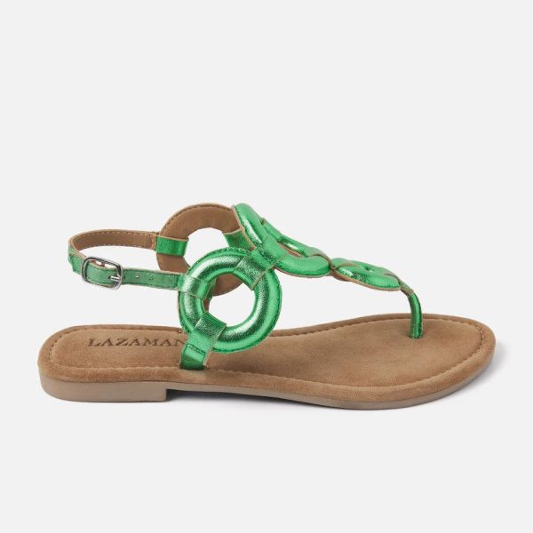 Lazamani 33.543 Green Leather Slingback Thong Sandal | Ooh Ooh Shoes women's clothing and shoe boutique located in Naples and Mashpee