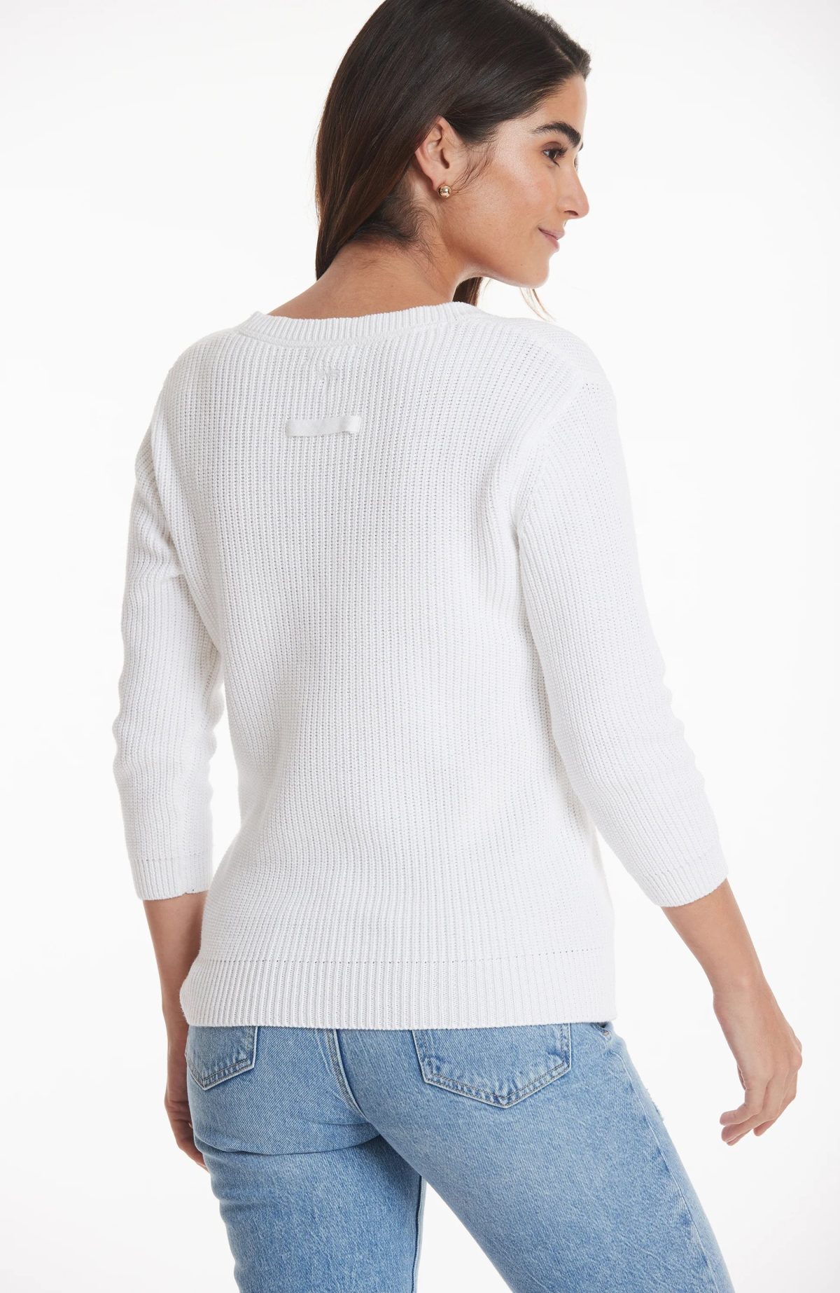 Tyler Boe 22002 White Mineral Wash Shaker Sweater | Ooh Ooh Shoes women's clothing and shoe boutique located in Naples and Mashpee