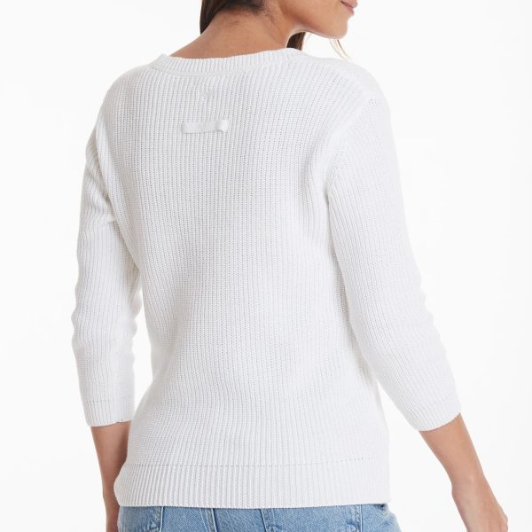 Tyler Boe 22002 White Mineral Wash Shaker Sweater | Ooh Ooh Shoes women's clothing and shoe boutique located in Naples and Mashpee