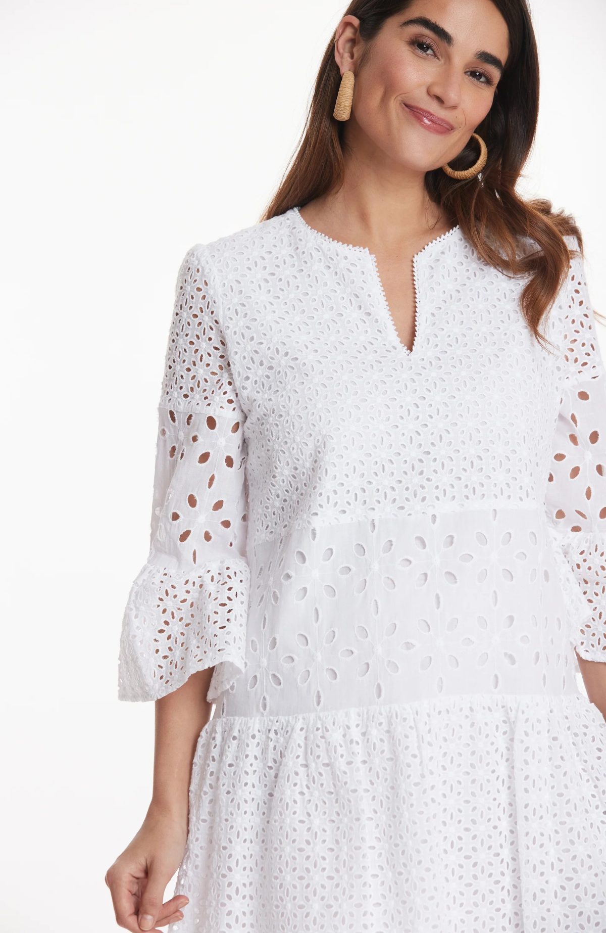 Tyler Boe 32201 White Isla Eyelet Tunic/Dress | Ooh Ooh Shoes women's clothing and shoe boutique located in Naples and Mashpee
