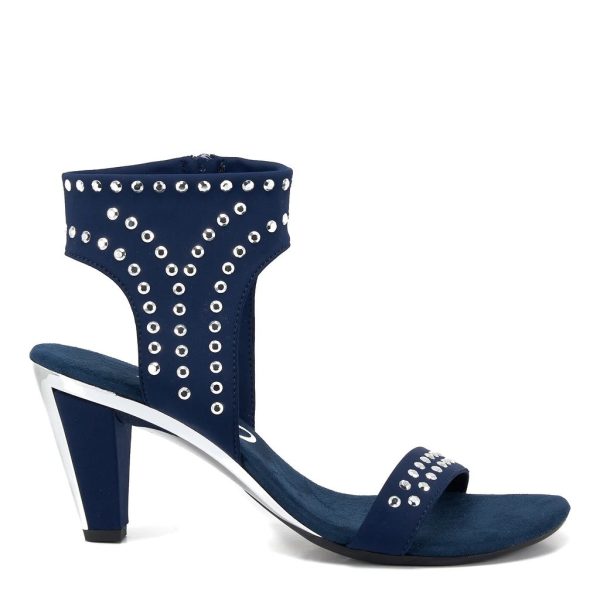 Onex Showgirl Studs Navy with Metallic Mirror Heel | Ooh Ooh Shoes women's clothing and shoe boutique located in Naples and Mashpee
