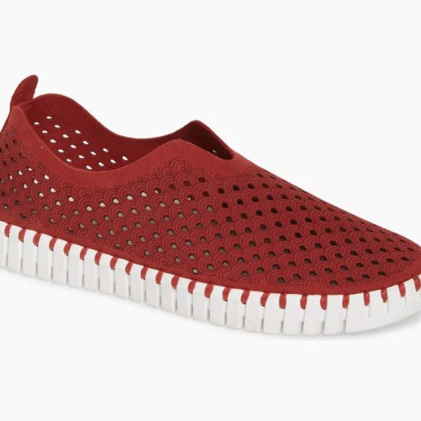 Ilse Jacobsen Tulip 139 Deep Red Sneaker with Flexible Rubber Bottom | Ooh Ooh Shoes women's clothing and shoe boutique located Naples and Mashpee
