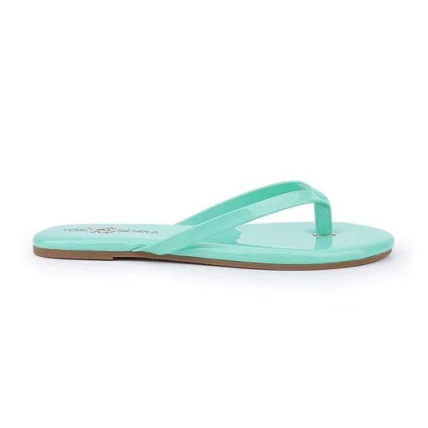 Yosi Samra Rivington Mint Vegan Patent Leather Flip Flop | Ooh Ooh Shoes women's clothing and shoe boutique located in Naples and Mashpee