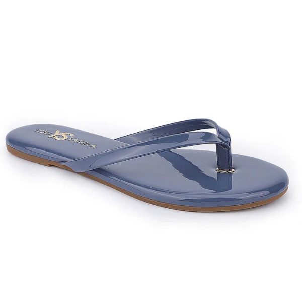 Yosi Samra Rivington Rain Vegan Patent Leather Flip Flop | Ooh Ooh Shoes women's clothing and shoe boutique located in Naples and Mashpee