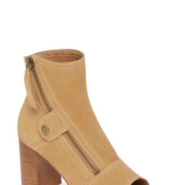 Matisse Lyon Natural Open Toe Suede Leather Bootie | Ooh Ooh Shoes women's clothing and shoe boutique located Naples and Mashpee