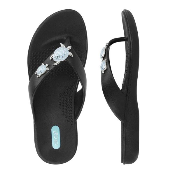Oka B Theresa Licorice Turtle Arch Support Flip Flop | Ooh Ooh Shoes women's clothing and shoe boutique located in Naples