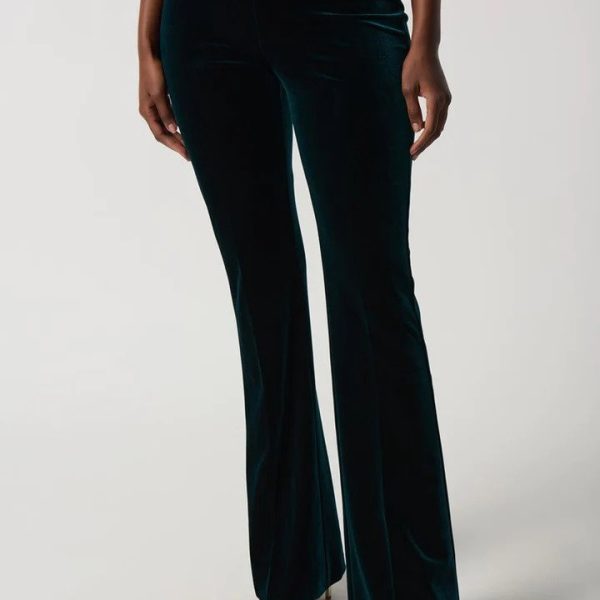 Joseph Ribkoff 234289 Dark Green Velvet Flared Pull On Pant | Ooh Ooh Shoes women's clothing and shoe boutique located in Naples