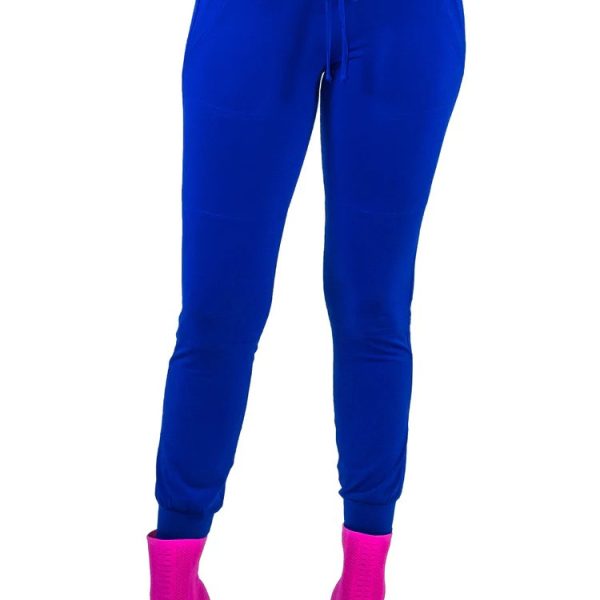 Eva Varro P12327 Monarch Blue Drawstring Jogger Pants | Ooh Ooh Shoes women's clothing and shoe boutique located in Naples