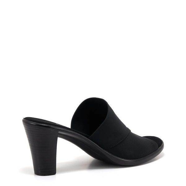 Onex Crista Black Elastic High Heel Slide | Ooh Ooh Shoes women's clothing and shoe boutique located in Naples
