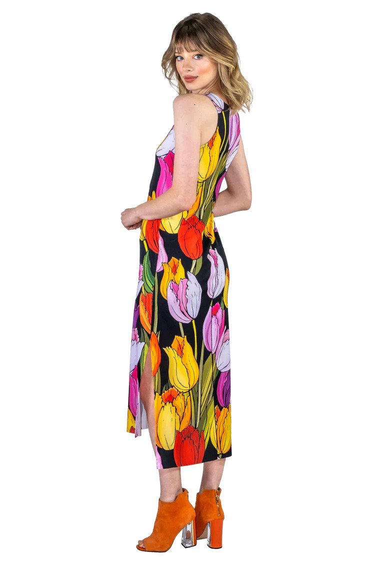 Eva Varro D12867 Tula Raw Hemline Side Slit Tank Midi Dress Eva Varro D12867 Tula Raw Hemline Side Slit Tank Midi Dress | Ooh Ooh Shoes women's clothing and shoe boutique located in Naples