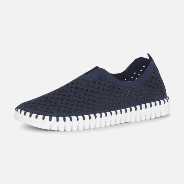 Ilse Jacobsen Tulip 139 Dark Indigo Women's Sneaker with Flexible Rubber Bottom | Ooh Ooh Shoes women's clothing and shoe boutique located in Naples