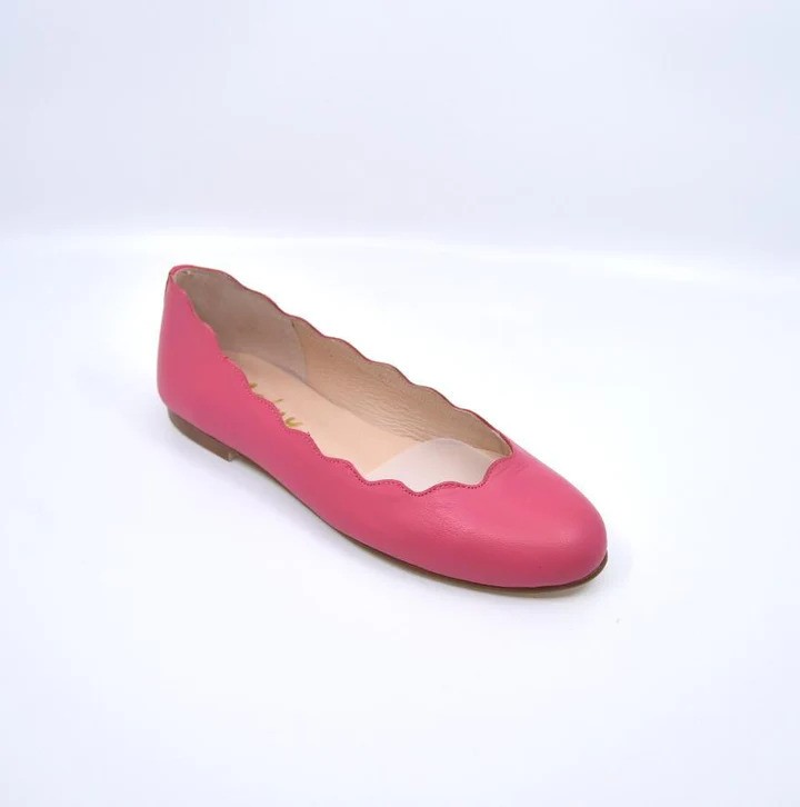 French Soles Jigsaw Fuchsia Leather Scalloped Trim Ballet Flat French Soles Jigsaw Fuchsia Leather Scalloped Trim Ballet Flat | Ooh Ooh Shoes women's clothing and shoe boutique located in Naples