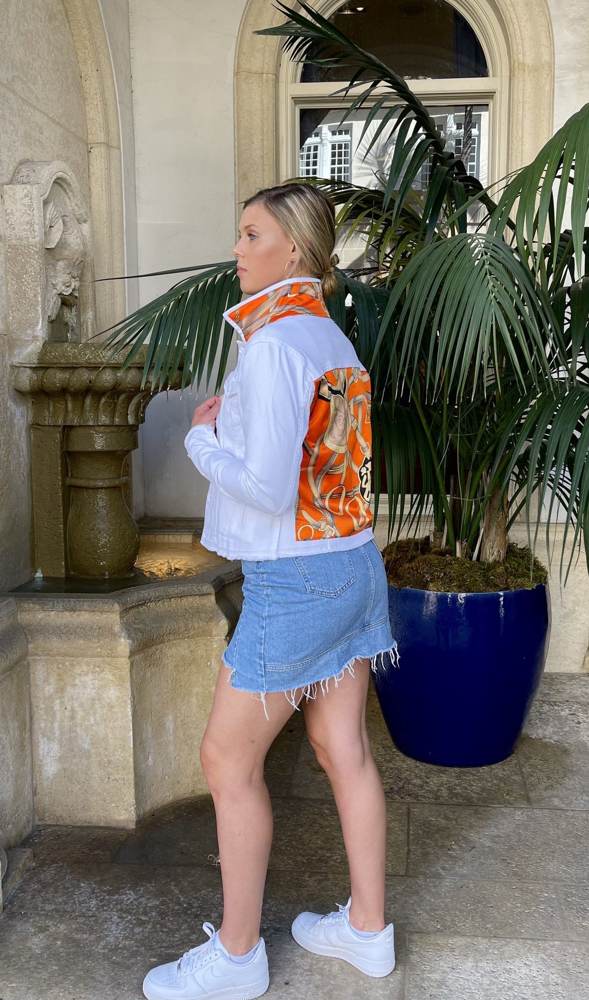 Stacy Bradley Denim Jackets with detail on Collar and Back| Ooh! Ooh! Shoes woman's clothing and shoe boutique located in Naples, charleston and mashpee