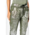 Look Mode 2632S Olive Silver Foil On Front Jegging | Ooh Ooh Shoes women's clothing and shoe boutique located in Naples