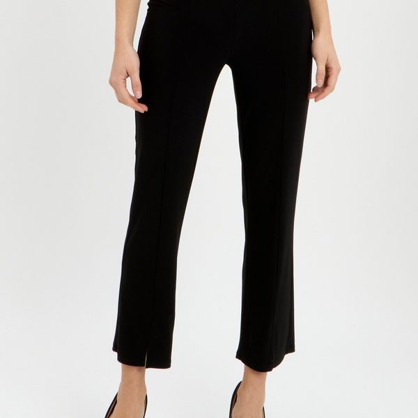 Joseph Ribkoff 241249 Black Vertical Seam Front Slit Capri Pant | Ooh Ooh Shoes women"s clothing and shoe boutique located in Naples