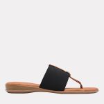 Andre Assous Nice Women's Sandal Thong Style, Leather Foot Bed in Black | Ooh! Shoes Women's Shoes and Clothing Boutique Naples, Charleston and Mashpee