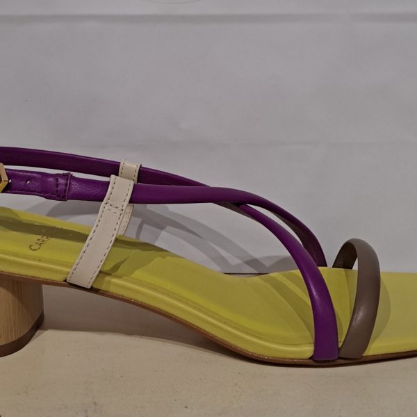 Carrano Fahari Lime/Violet Leather Strappy Sandal | Ooh Ooh Shoes women's clothing and shoe boutique located in Naples