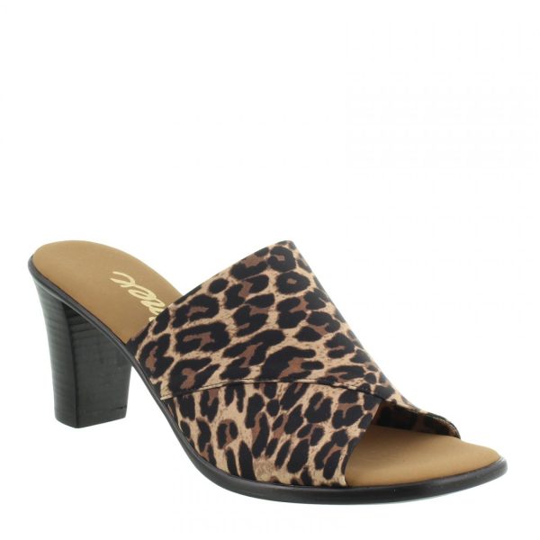 Onex Crista Leopard Elastic High Heel Slide | Ooh Ooh Shoes women's clothing and shoe boutique located in Naples