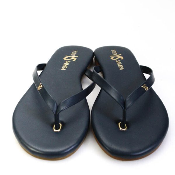 Yosi Samra Rivington Navy Leather Flip Flop | Ooh Ooh Shoes women's clothing and shoe boutique located in Naples and Mashpee