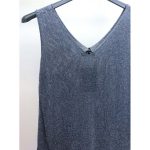 Look Mode 1946 Blue One Size Shimmer V Neck Tank | Ooh Ooh Shoes women's clothing and shoe boutique located in Naples