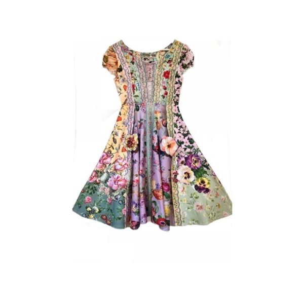IPNG IB-DZ-1071 Multi Bloom Zip Dress | Ooh Ooh Shoes women's clothing and shoe boutique located in Naples