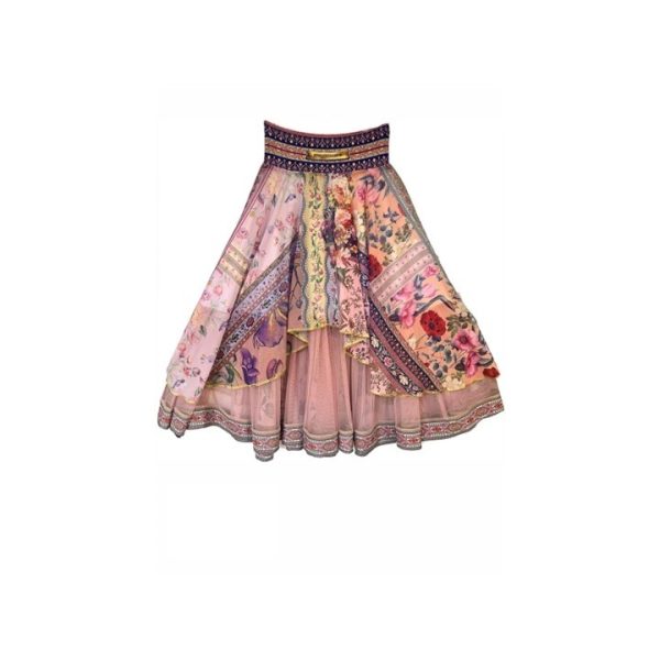 IPNG IB-SKS-111 Multi Bloom Shiffon Skirt | Ooh Ooh Shoes women's clothing and shoe boutique located in Naples