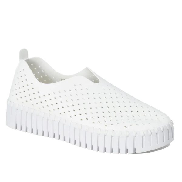 Ilse Jacobsen Tulip 3373 White Platform Slip On Wedge | Ooh Ooh Shoes women's clothing and shoe boutique located in Naples